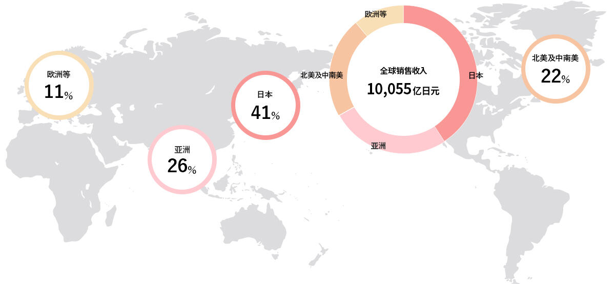 按地区划分的销售收入